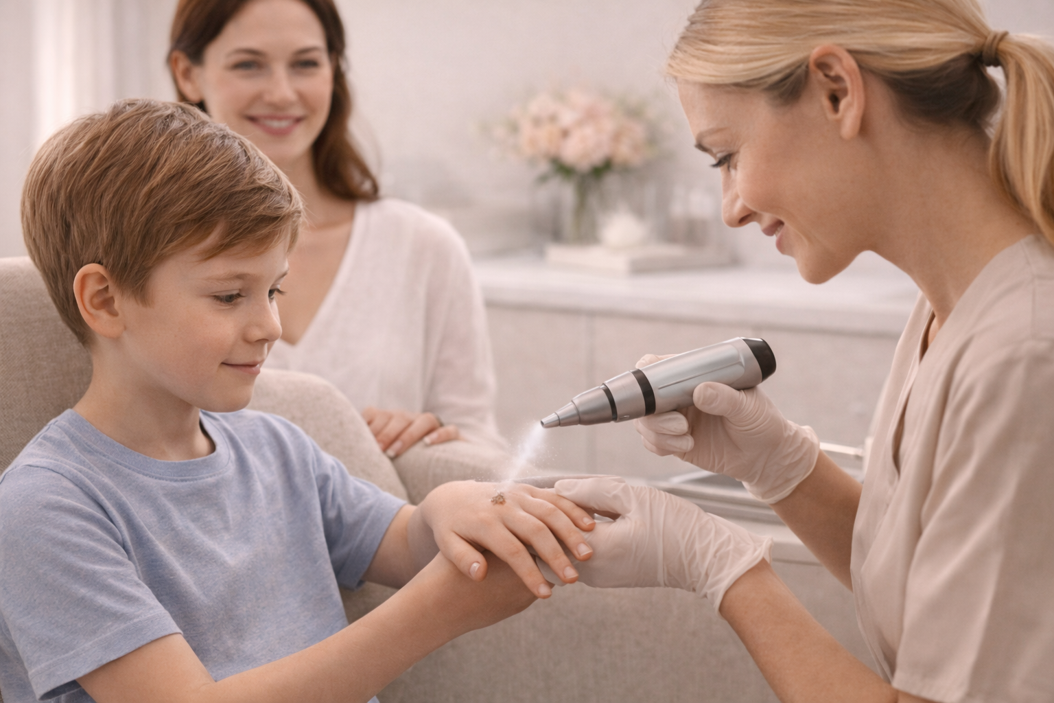 Cryosonic Treatment for children is gentle and carefully managed